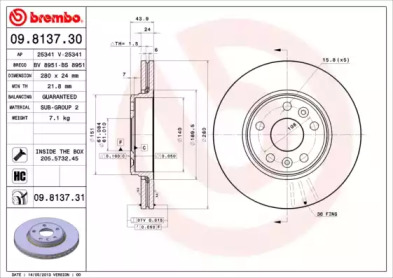 Тормозной диск (BRECO: BS 8951)