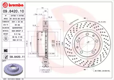 Тормозной диск (BRECO: BS 8416)