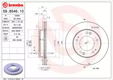 Тормозной диск (BRECO: BS 8435)