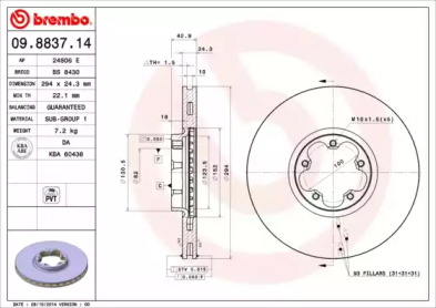 Тормозной диск (BRECO: BS 8430)