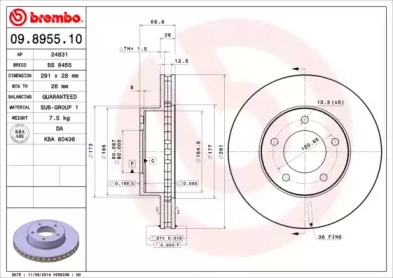 Тормозной диск (BRECO: BS 8455)