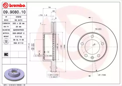 Тормозной диск (BRECO: BS 8473)