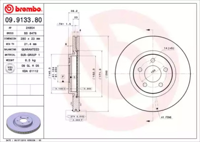 Тормозной диск (BRECO: BS 8478)