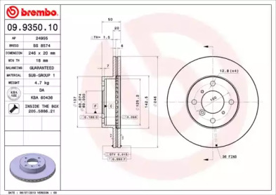 Тормозной диск (BRECO: BS 8574)