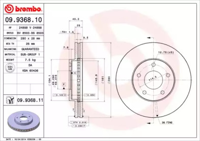 Тормозной диск (BRECO: BS 8503)