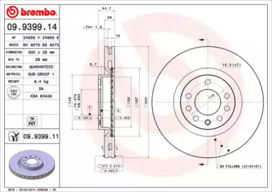 Тормозной диск (BRECO: BS 8575)