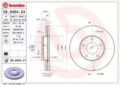 Тормозной диск (BRECO: BS 8576)