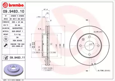 Тормозной диск (BRECO: BS 8511)