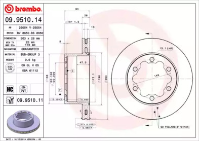 Тормозной диск (BRECO: BS 8650)