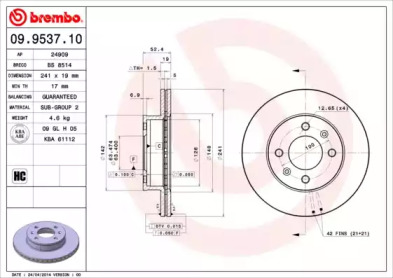 Тормозной диск (BRECO: BS 8514)