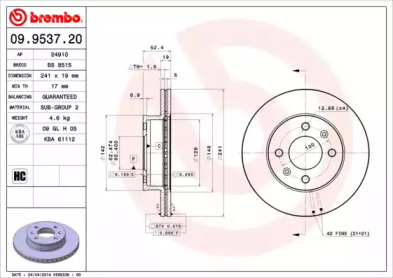 Тормозной диск (BRECO: BS 8515)