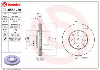 Тормозной диск (BRECO: BS 8480)