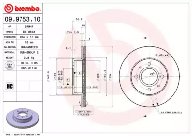 Тормозной диск (BRECO: BS 8563)