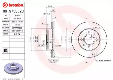 Тормозной диск (BRECO: BS 8953)