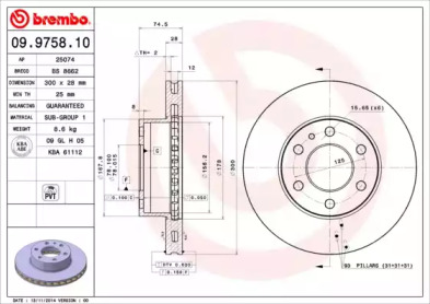 Тормозной диск (BRECO: BS 8662)