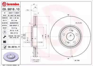 Тормозной диск (BRECO: BS 8637)