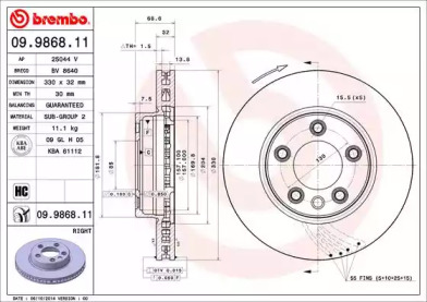 Тормозной диск (BRECO: BV 8640)