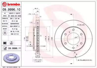 Тормозной диск (BRECO: BS 8660)