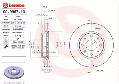 Тормозной диск (BRECO: BS 8627)