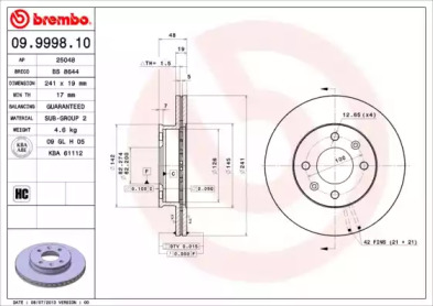 Тормозной диск (BRECO: BS 8644)