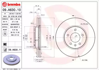 Тормозной диск (BRECO: BS 8755)