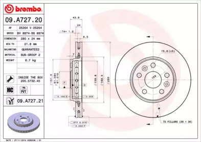 Тормозной диск (BRECO: BS 8874)