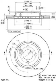 Тормозной диск (BRECO: BS 8779)