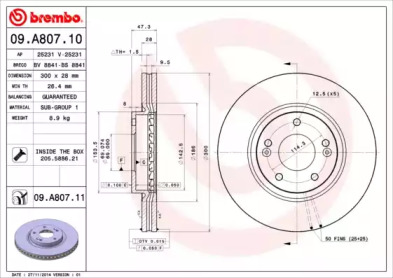 Тормозной диск (BRECO: BS 8841)