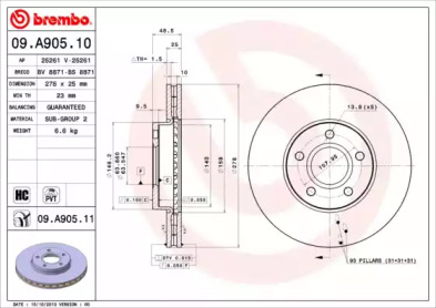 Тормозной диск (BRECO: BS 8871)