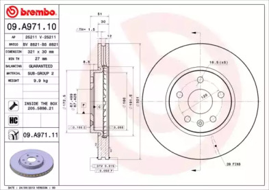 Тормозной диск (BRECO: BS 8821)