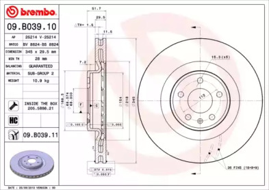 Тормозной диск (BRECO: BS 8824)