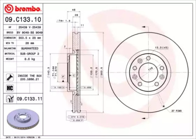 Тормозной диск (BRECO: BV 9049)