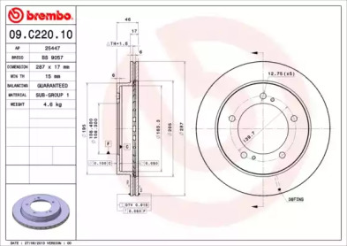 Тормозной диск (BRECO: BS 9057)