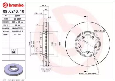 Тормозной диск (BRECO: BS 9087)