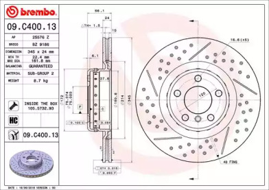 Тормозной диск (BRECO: BZ 9186)