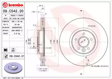 Тормозной диск (BRECO: BV 9162)