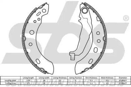 Комлект тормозных накладок (sbs: 18492722687)