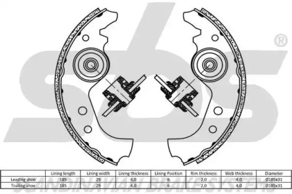Комлект тормозных накладок (sbs: 18502723383)