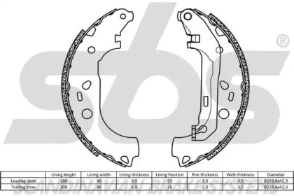 Комлект тормозных накладок (sbs: 18492725728)