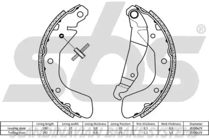 Комлект тормозных накладок (sbs: 18492736796)