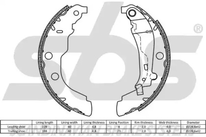 Комлект тормозных накладок (sbs: 18492737582)