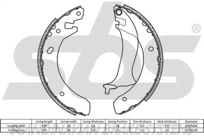 Комлект тормозных накладок (sbs: 18492740634)