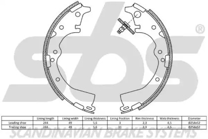 Комлект тормозных накладок (sbs: 18492745426)