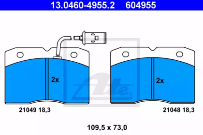 Комплект тормозных колодок (ATE: 13.0460-4955.2)