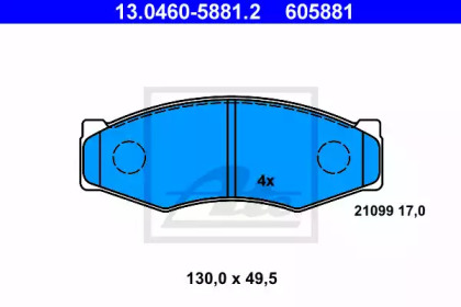 Комплект тормозных колодок (ATE: 13.0460-5881.2)