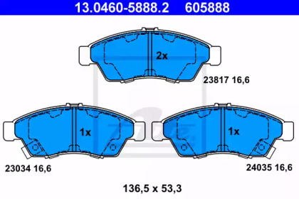 Комплект тормозных колодок (ATE: 13.0460-5888.2)