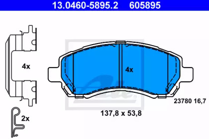 Комплект тормозных колодок (ATE: 13.0460-5895.2)