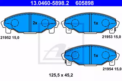 Комплект тормозных колодок (ATE: 13.0460-5898.2)