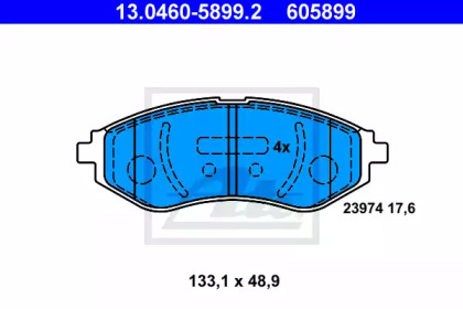 Комплект тормозных колодок (ATE: 13.0460-5899.2)