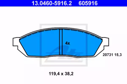 Комплект тормозных колодок (ATE: 13.0460-5916.2)